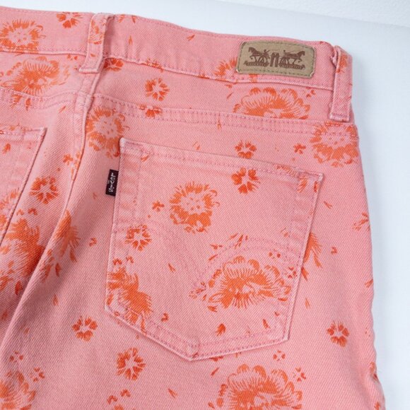 Levi's 512 Jeans Women's 29x30 Perfectly Slimming Pink Floral Print Straight Leg - Picture 9 of 14